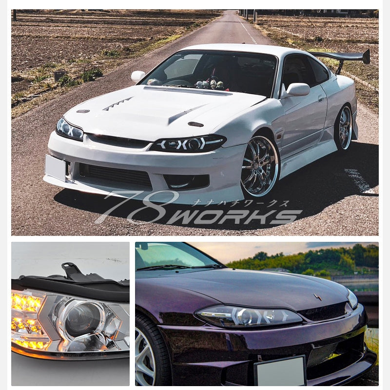 78ワークス S15 シルビア LEDヘッドライトユニット サーキットスペック V3 (ブラック)