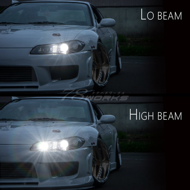 78ワークス S15 シルビア LEDヘッドライトユニット V2 (ブラック)