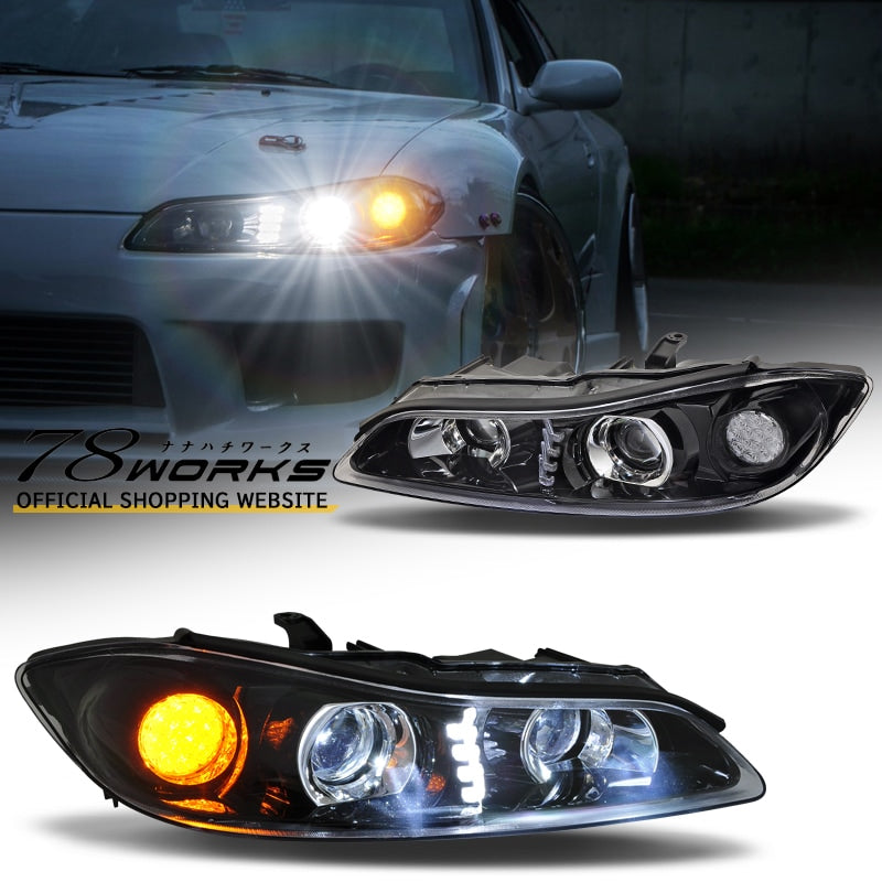78ワークス S15 シルビア LEDヘッドライトユニット V2 (ブラック)