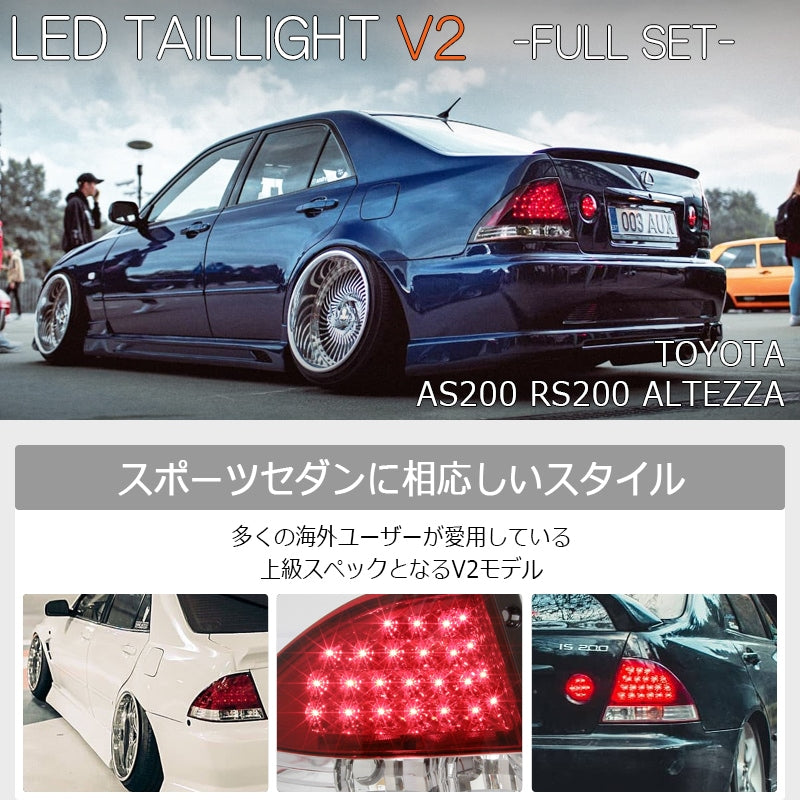 78WORKS Altezza/IS200/IS300 XE10 LED Tail Light Unit - Red/Clear