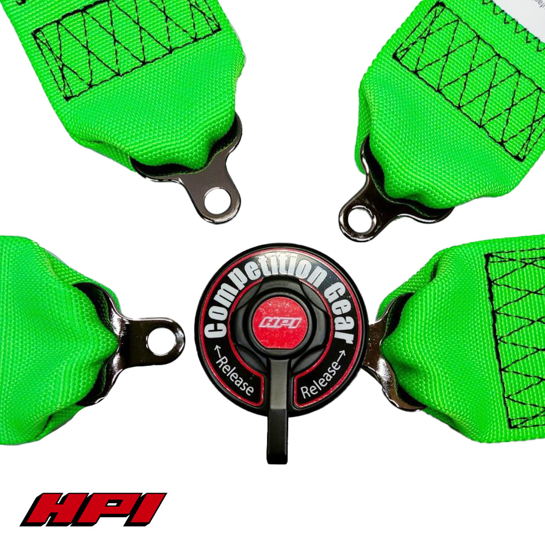 FIA 4 Point Racing Harness - Fluro Green