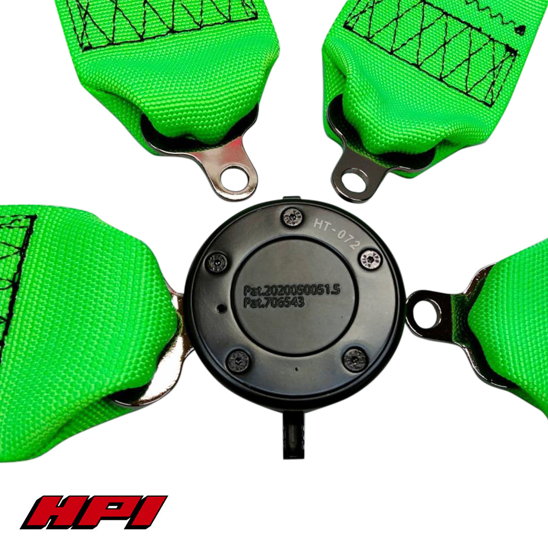 FIA 4 Point Racing Harness - Fluro Green