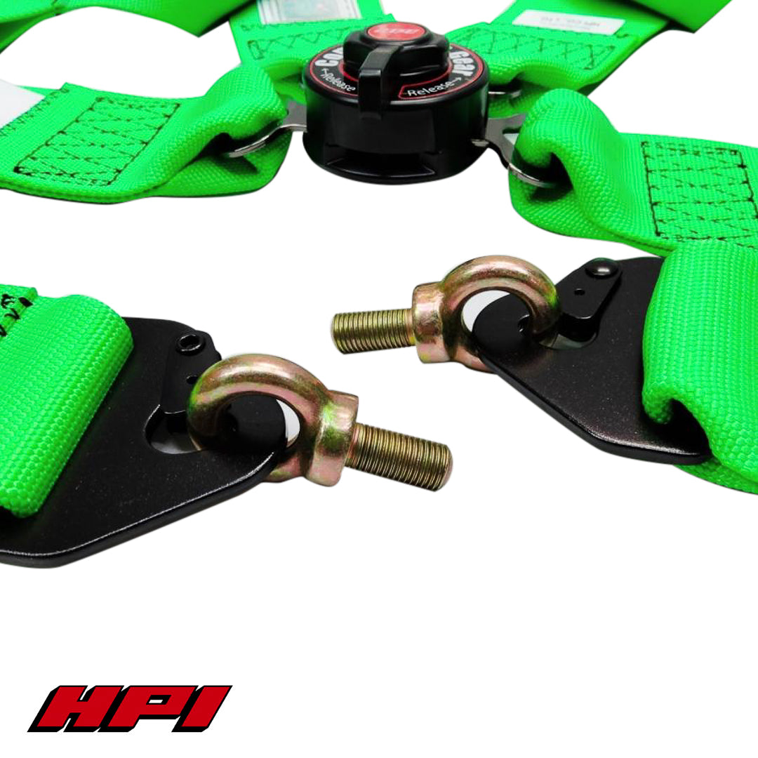 FIA 4 Point Racing Harness - Fluro Green