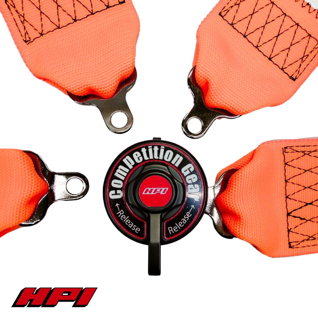FIA 4 Point Racing Harness - Fluro Orange