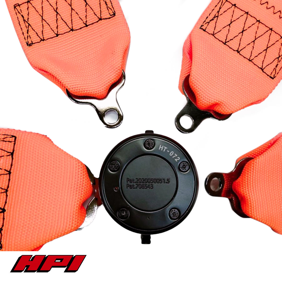 FIA 4 Point Racing Harness - Fluro Orange