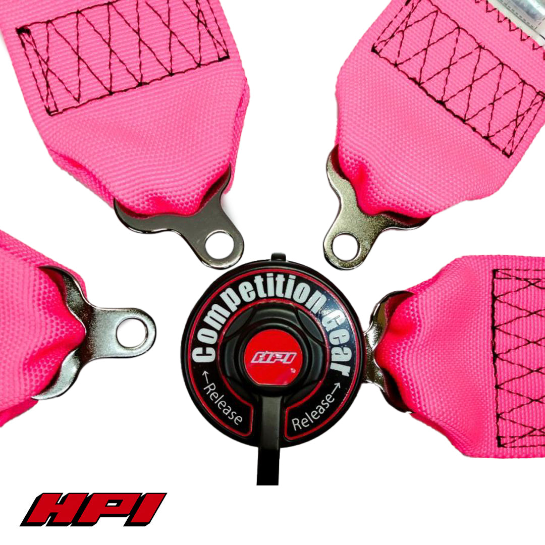 FIA 4 Point Racing Harness - Fluro Pink