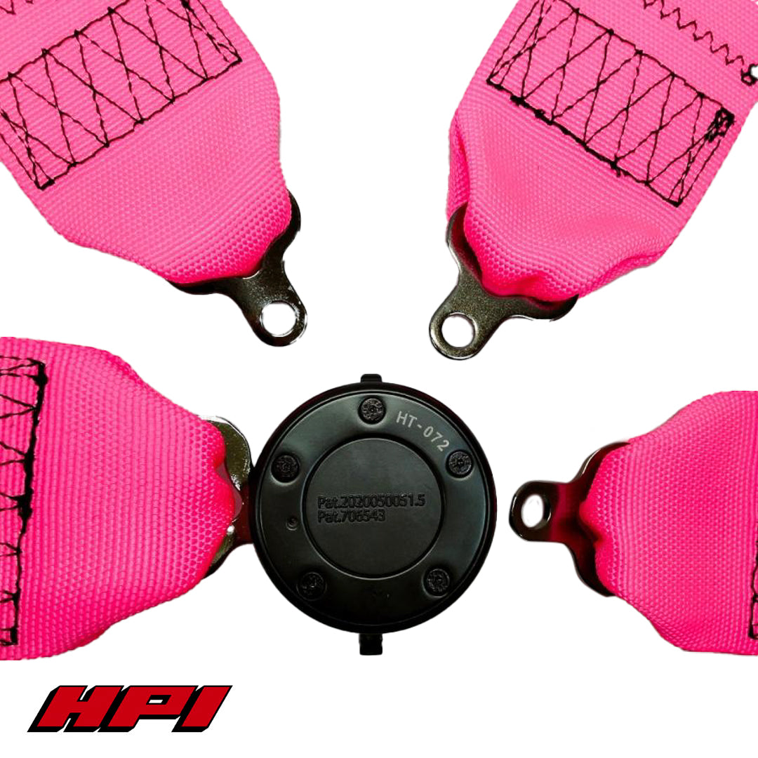 FIA 4 Point Racing Harness - Fluro Pink