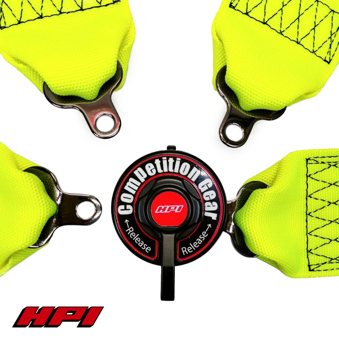 FIA 4 Point Racing Harness - Fluro Yellow