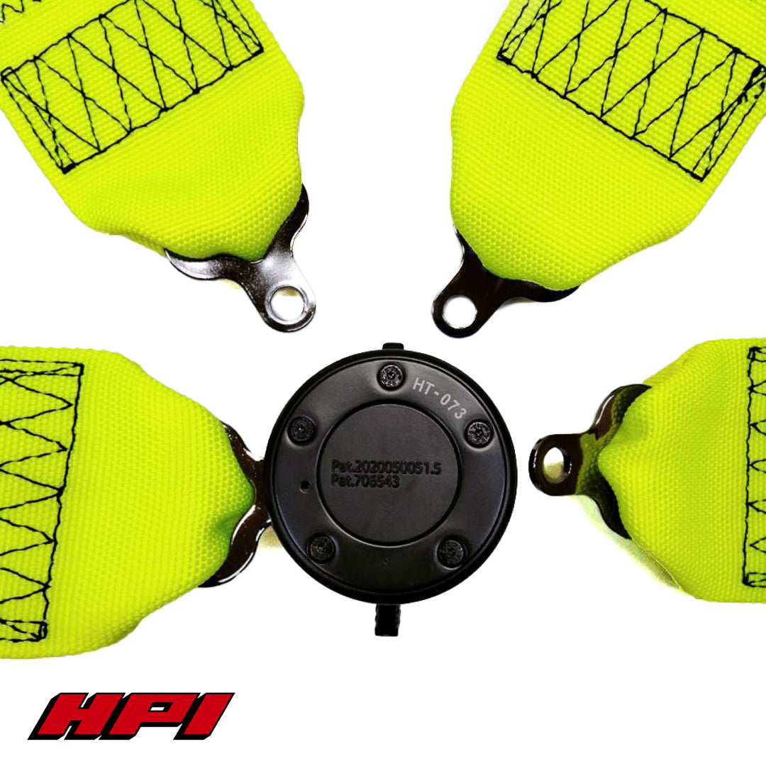FIA 4 Point Racing Harness - Fluro Yellow