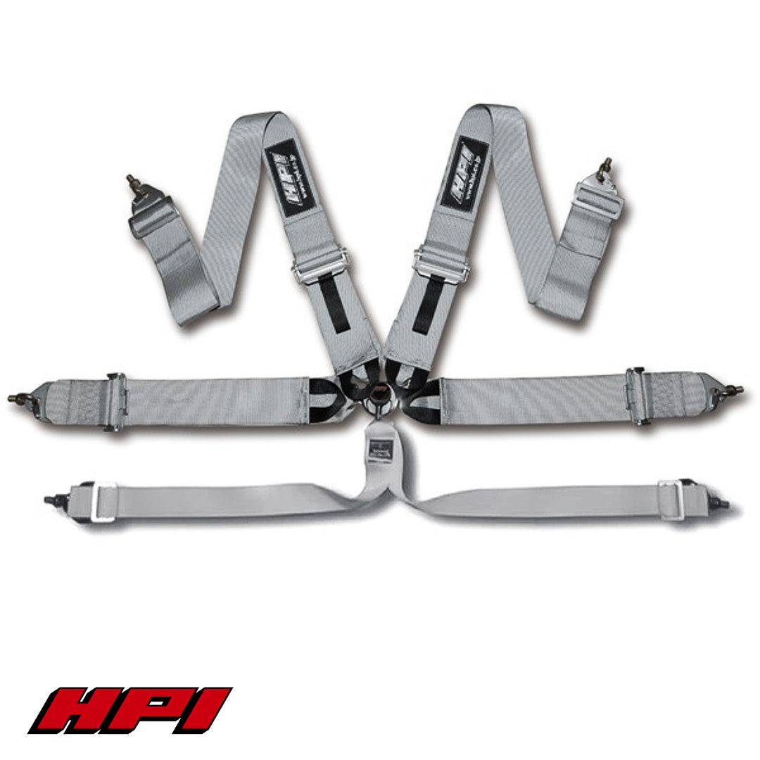 FIA 6 Point Racing Harness - Silver (HANS Compatible)