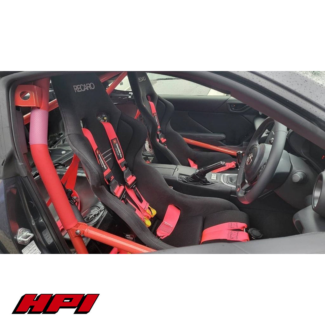 FIA 6 Point Racing Harness - Fluro Pink (HANS Compatible)