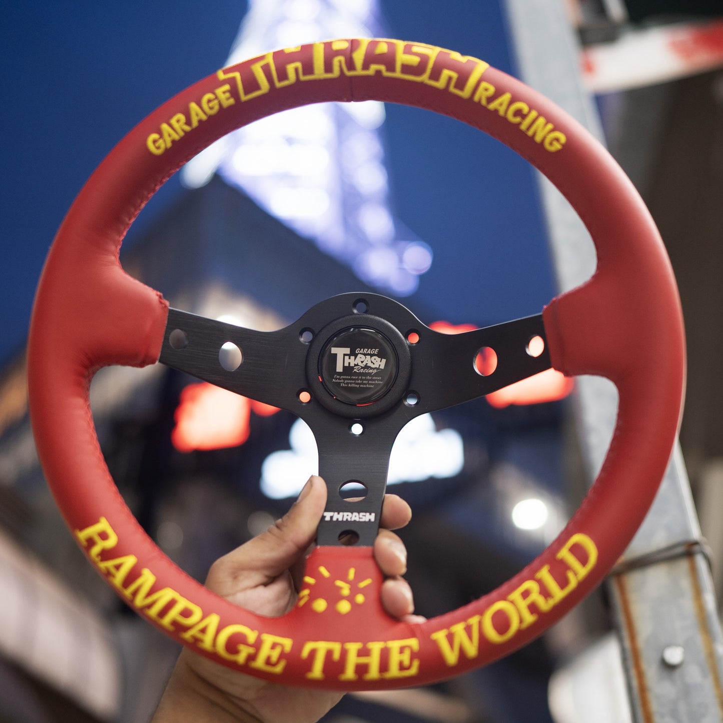 THRASH RACING RAMPAGE LIMITED 330mm Leather Deep Dish Steering Wheel