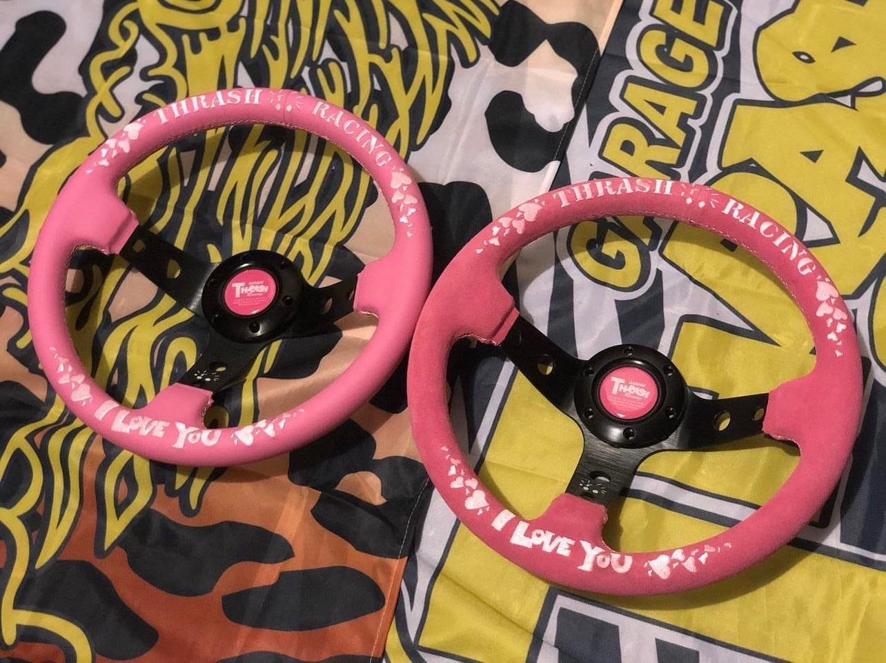 THRASH RACING I LOVE YOU 330MM Deep Dish Steering Wheel