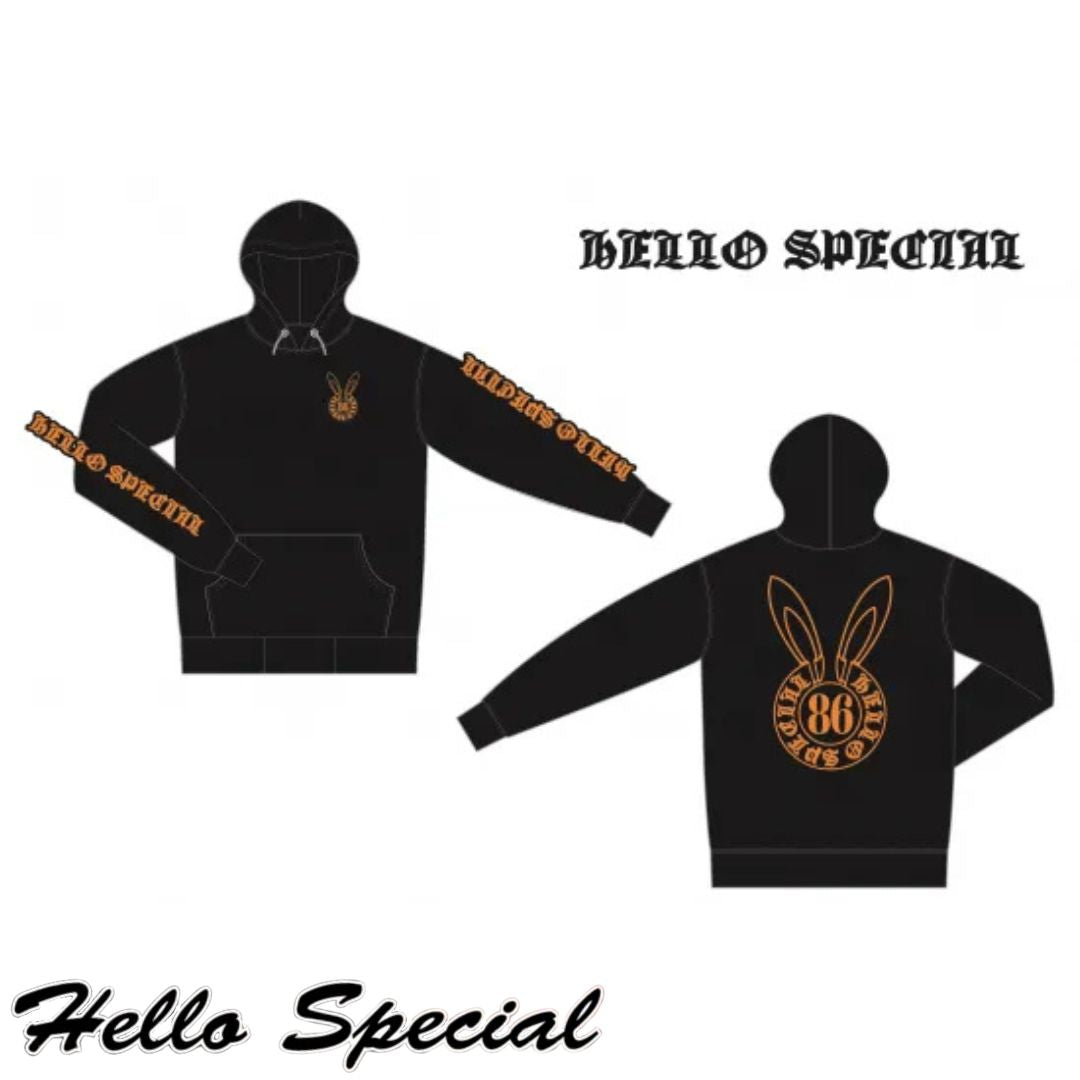 Bunny Hoodie No.1 - Black/Orange