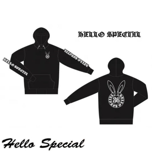 Bunny Hoodie No.1 - Black/White
