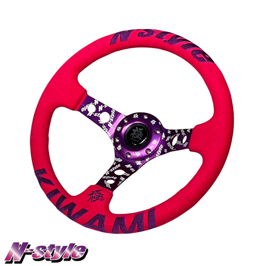 KIWAMI Steering Wheel - Pink Alcantara