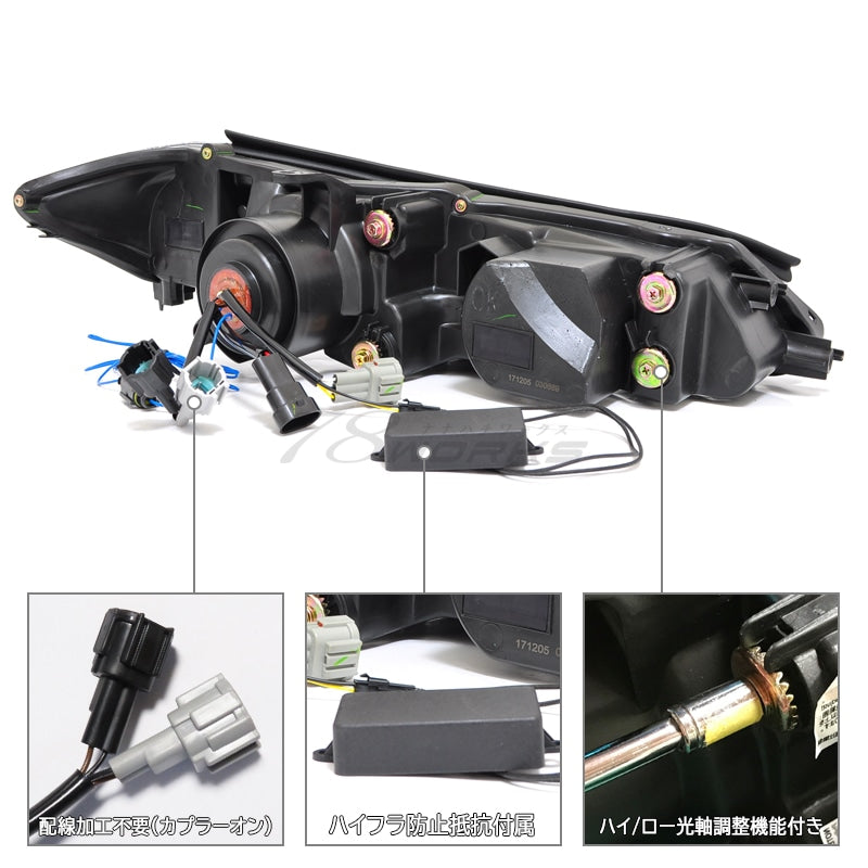 78ワークス S15 シルビア LEDヘッドライトユニット V2 (ブラック)