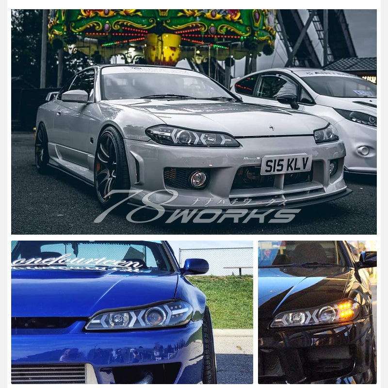 78ワークス S15 シルビア LEDヘッドライトユニット サーキットスペック V3 (ブラック)