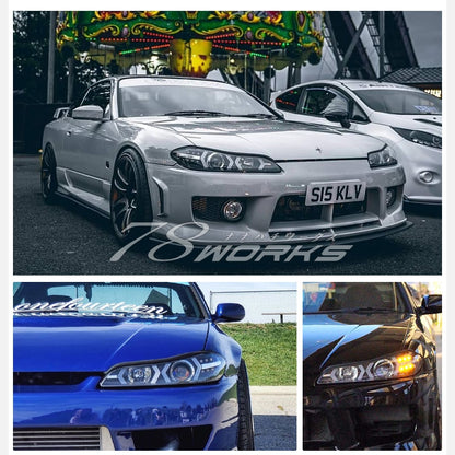 78ワークス S15 シルビア LEDヘッドライトユニット サーキットスペック V3 (ブラック)