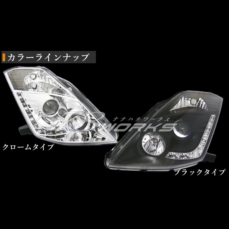 78WORKS 350Z (Z33) LED Head Light Unit V2 - Chrome (Chuki/Kouki Models)