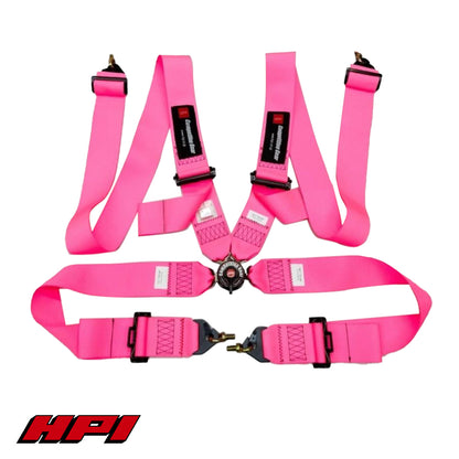 FIA 4 Point Racing Harness - Fluro Pink