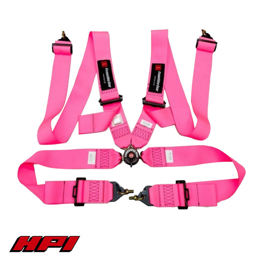 FIA 4 Point Racing Harness - Fluro Pink