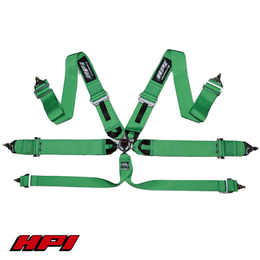 FIA 6 Point Racing Harness - Green