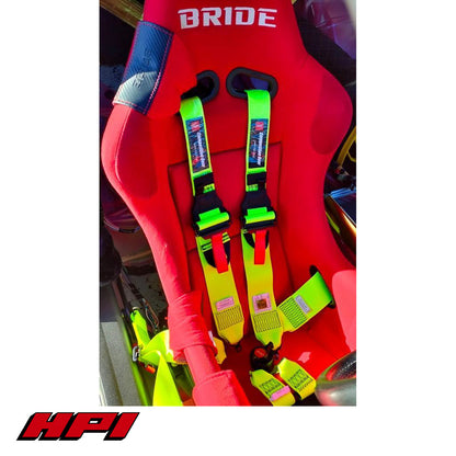 FIA 6 Point Racing Harness - Fluro Yellow (HANS Compatible)