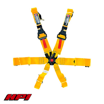 FIA 6 Point Racing Harness - Fluro Orange (HANS Compatible)