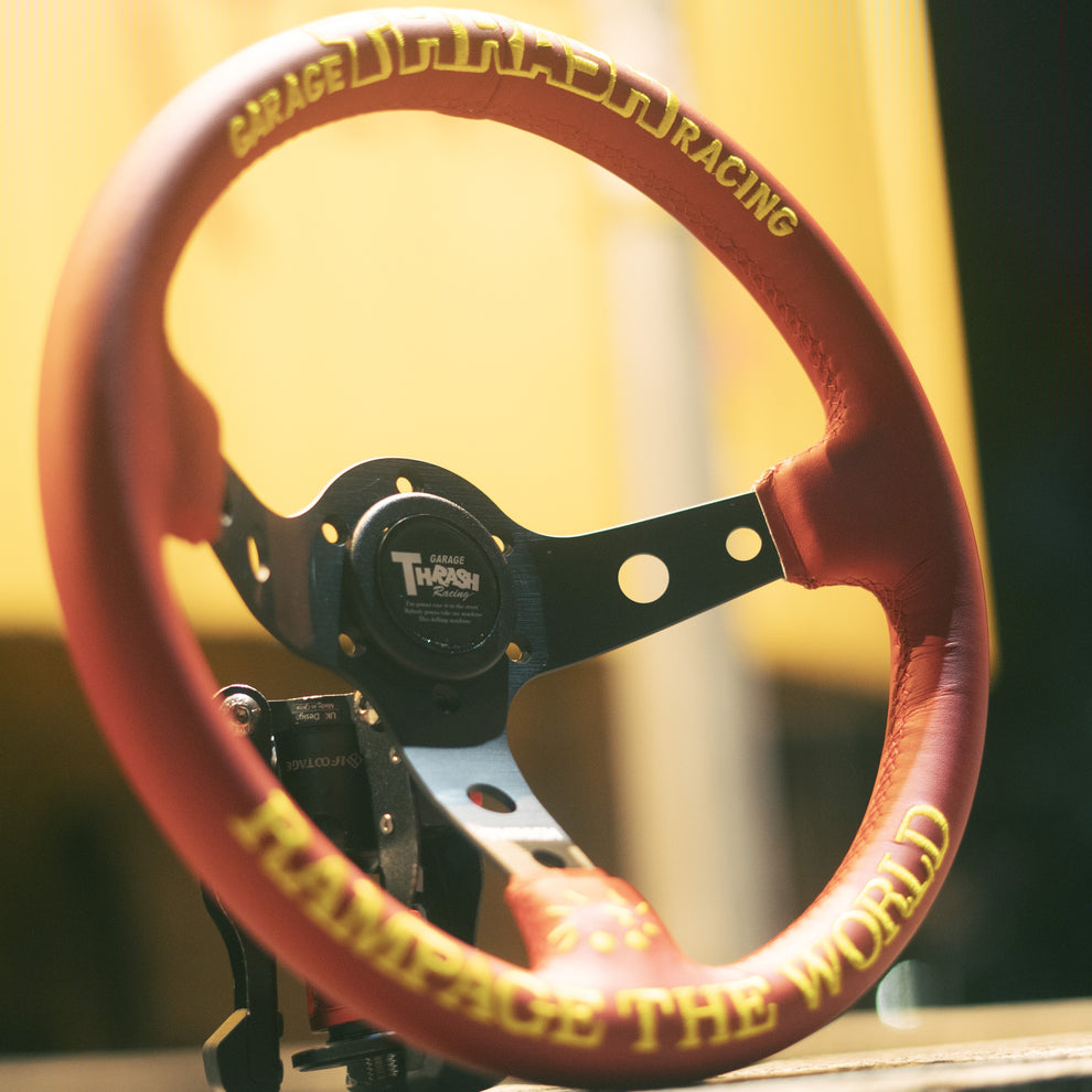 THRASH Racing RAMPAGE LIMITED 330mm Leather Deep Dish Steering Wheel ...