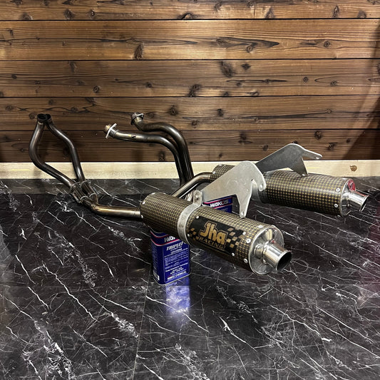 JHA L/R Twin Exit Full Stainless Exhaust System - VFR400/RVF400 (NC30/NC35)