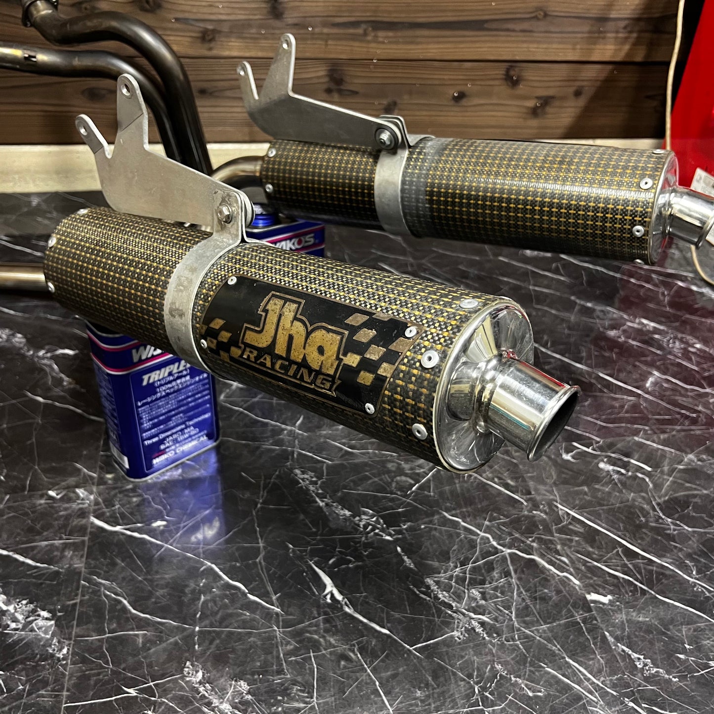 JHA L/R Twin Exit Full Stainless Exhaust System - VFR400/RVF400 (NC30/NC35)