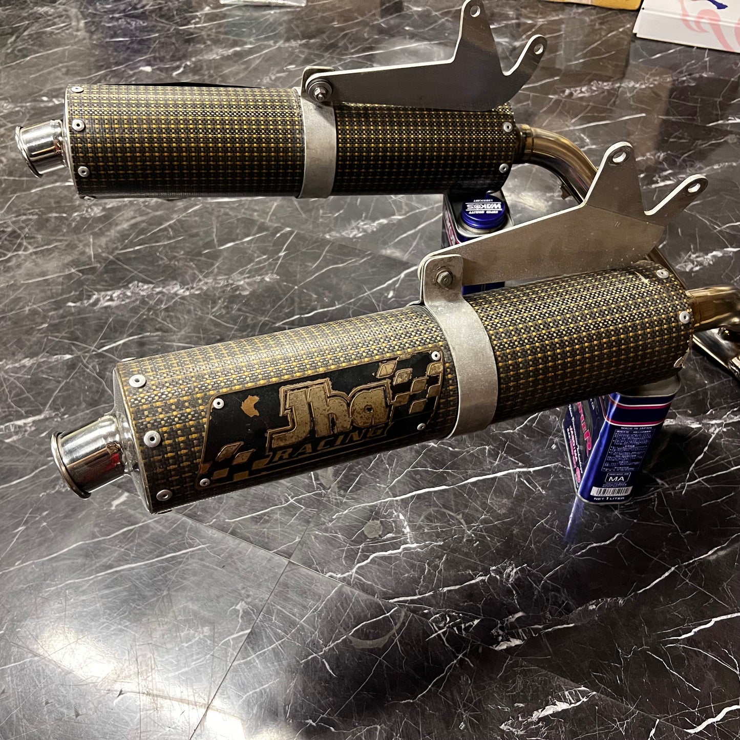 JHA L/R Twin Exit Full Stainless Exhaust System - VFR400/RVF400 (NC30/NC35)