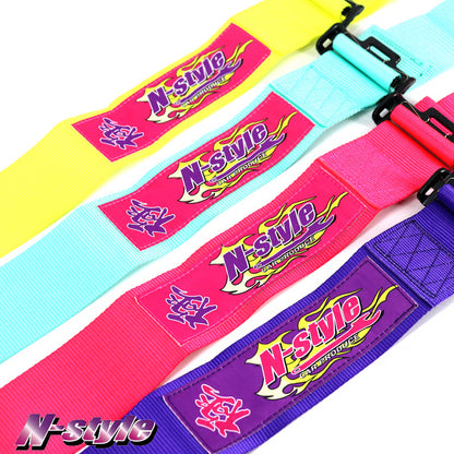 4 Point Seat Belt Racing Harness - Fluro Yellow