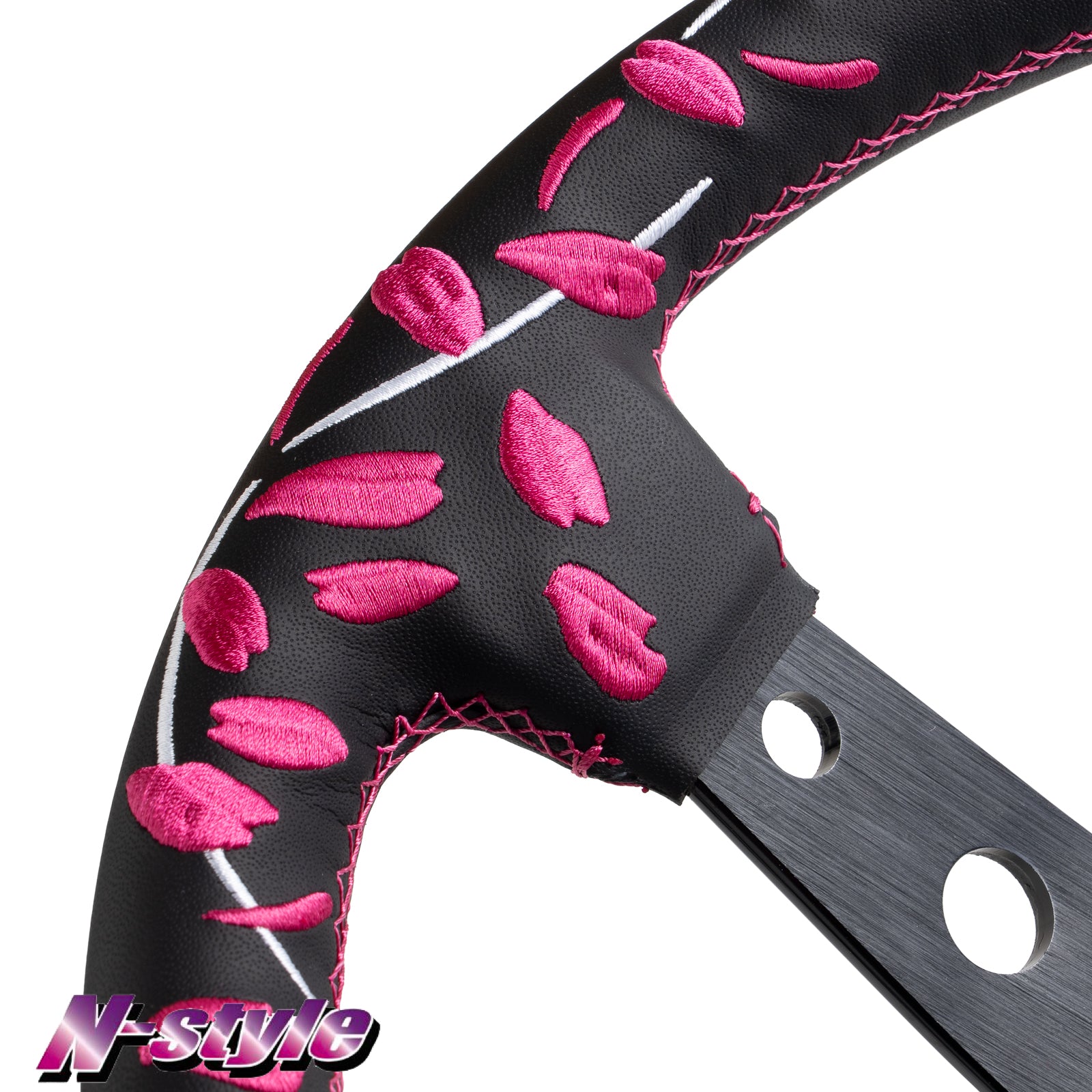 N-STYLE x BURST Sakura Embroidered Steering Wheel - Leather – E.K