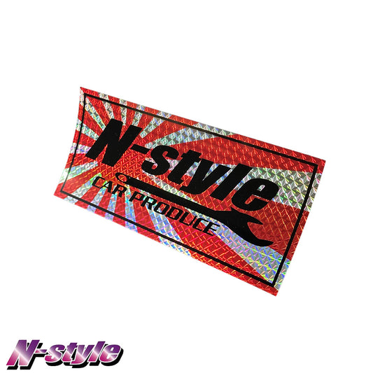 N-STYLE [M] Sticker (Engine Turned) - Red Rising Sun