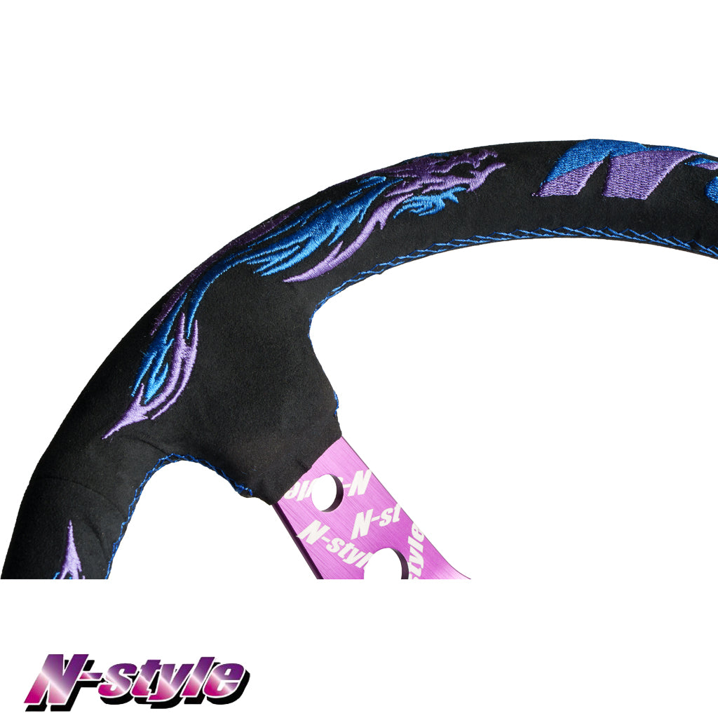 [新商品] ドラゴンスポーツステアリング (スエード) - ブルー/パープル