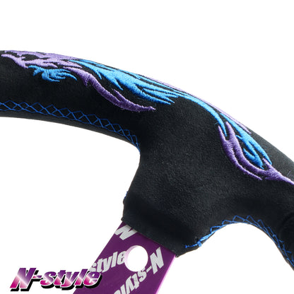 [新商品] ドラゴンスポーツステアリング (スエード) - ブルー/パープル