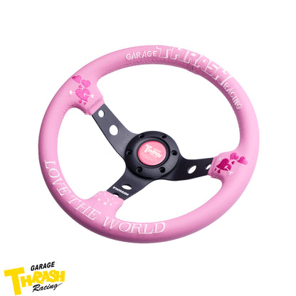 [LOVE THE WORLD] 330MM ディープディッシュステアリングホイール - レザー