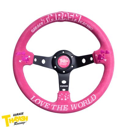 [LOVE THE WORLD] 330mm ディープディッシュステアリングホイール - スエード