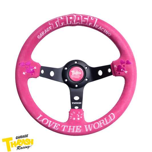 [LOVE THE WORLD] 330MM ディープディッシュステアリングホイール - レザー/スエード