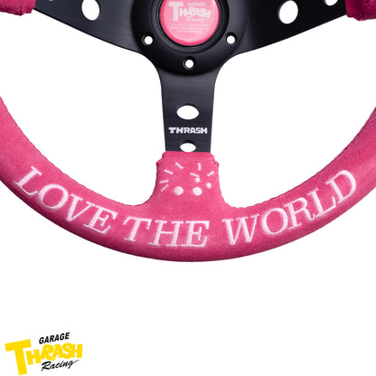 [LOVE THE WORLD] 330mm ディープディッシュステアリングホイール - スエード