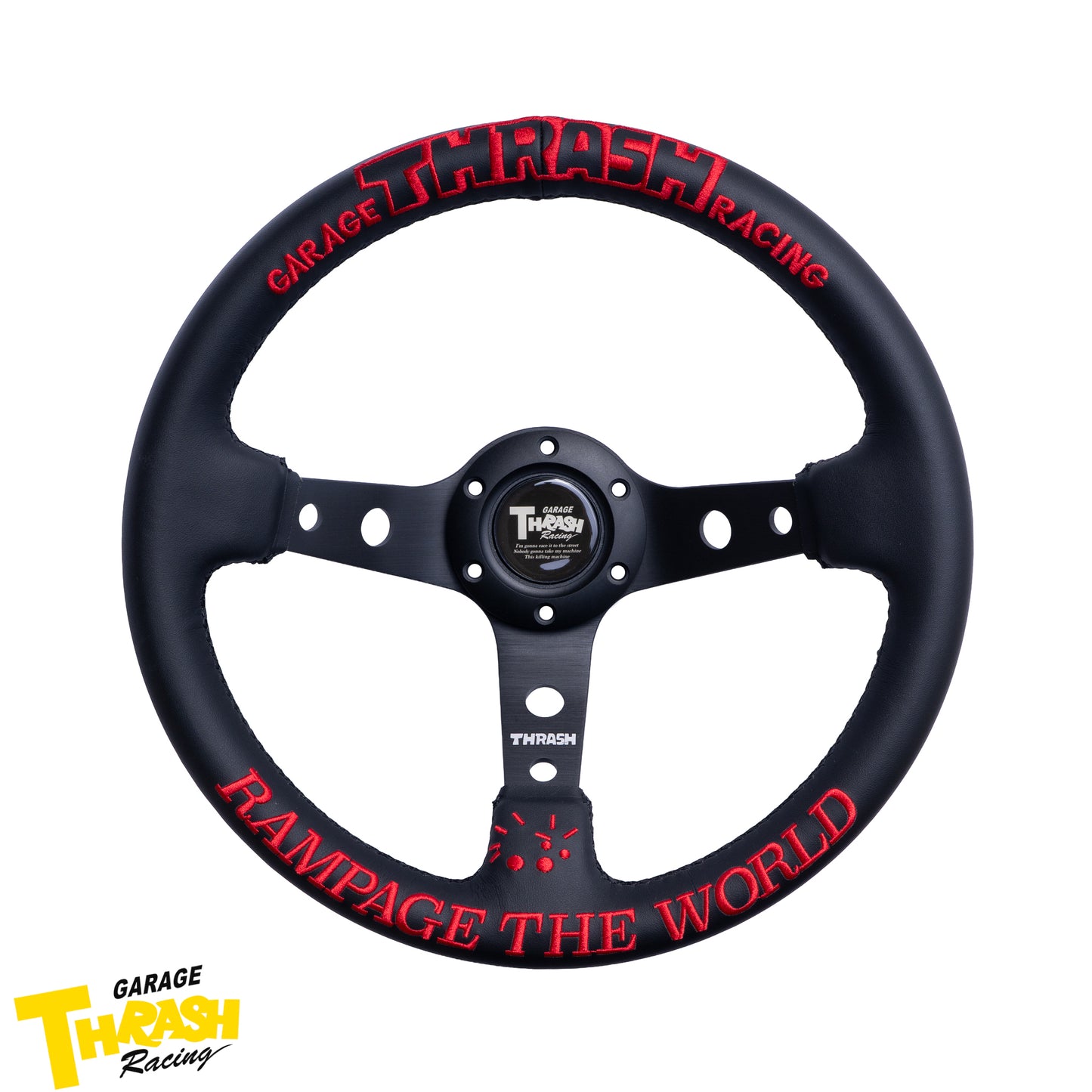 THRASH RACING RAMPAGE LIMITED 330mm レザー ディープディッシュ レーシングホイール