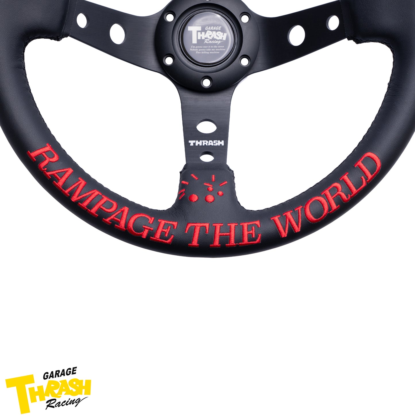 THRASH RACING RAMPAGE LIMITED 330mm レザー ディープディッシュ レーシングホイール