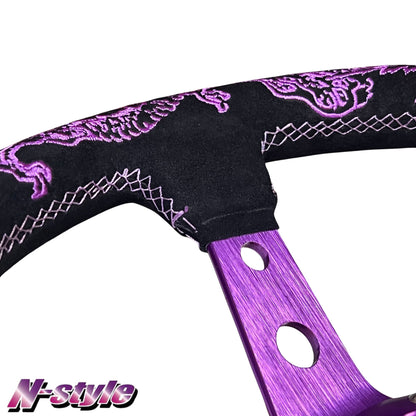 Purple Dragon Steering Wheel - Suede